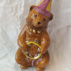 Circus Bear Porcelain Christmas Ornament